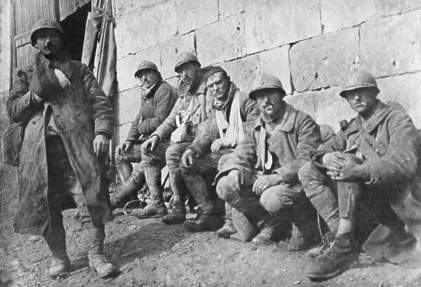 Evacuated French wounded after the battle at Plessis-de-Roye, Picardy, France, 30 March 1918