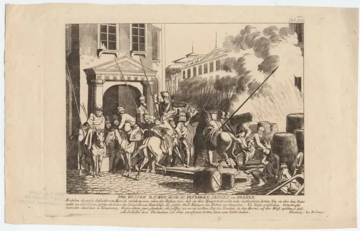 Framed Print : Evacuation of Moscow by the Russians. Artist: Campe, August Friedrich Andreas (1777-1846) Framed Print : Evacuation of Moscow by the Russians. Artist: Campe, August Friedrich Andreas (1777-1846)