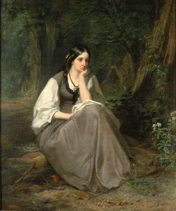 Framed Print : Evangeline, 1861. Creator: Christian Schussele Framed Print : Evangeline, 1861. Creator: Christian Schussele