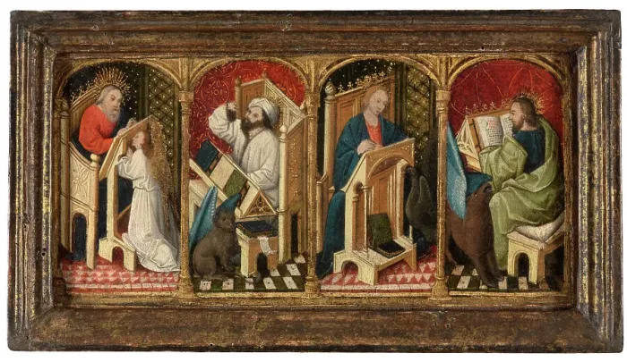 Framed Print : Four Evangelists, 14th century. Creator: Anon Framed Print : Four Evangelists, 14th century. Creator: Anon
