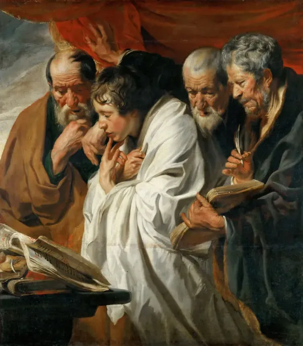 Framed Print : The Four Evangelists. Artist: Jordaens, Jacob (1593-1678) Framed Print : The Four Evangelists. Artist: Jordaens, Jacob (1593-1678)