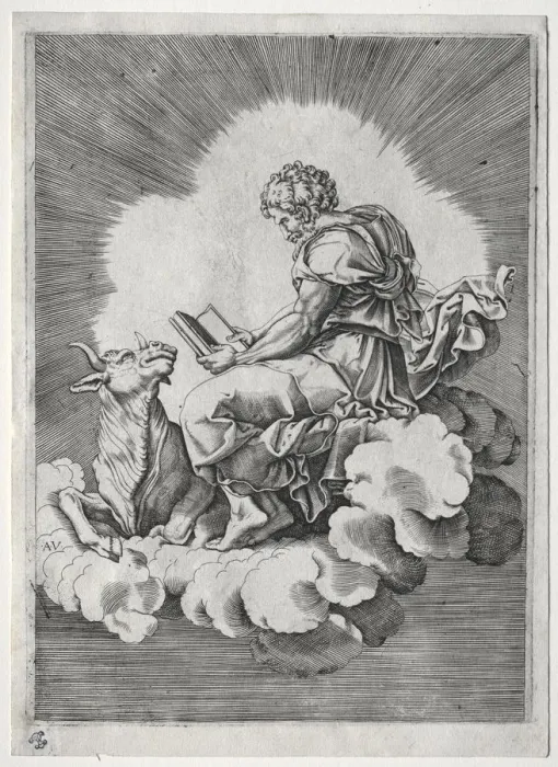 Framed Print : The Four Evangelists: St. Luke, c. 1518. Creator: Unknown Framed Print : The Four Evangelists: St. Luke, c. 1518. Creator: Unknown