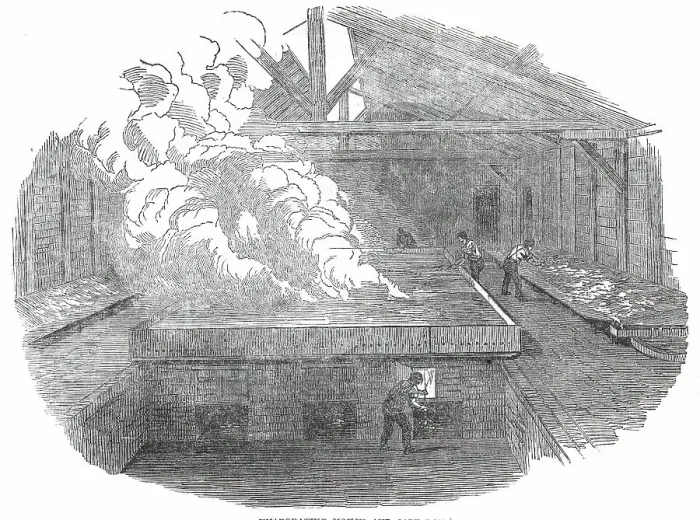 Framed Print : Evaporating House and Salt Pan, Marston Salt-Pit, 1850. Creator: Unknown Framed Print : Evaporating House and Salt Pan, Marston Salt-Pit, 1850. Creator: Unknown