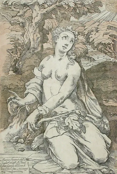Framed Print : Eve, 1587. Creator: Andrea Andreani Framed Print : Eve, 1587. Creator: Andrea Andreani