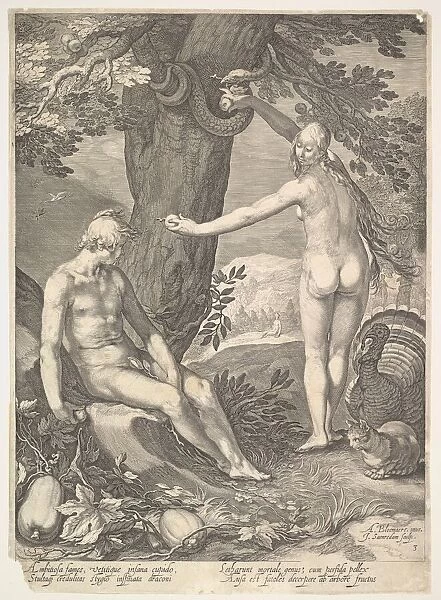 Eve Giving Adam the Forbidden Fruit;from 'The Story of Adam and Eve'