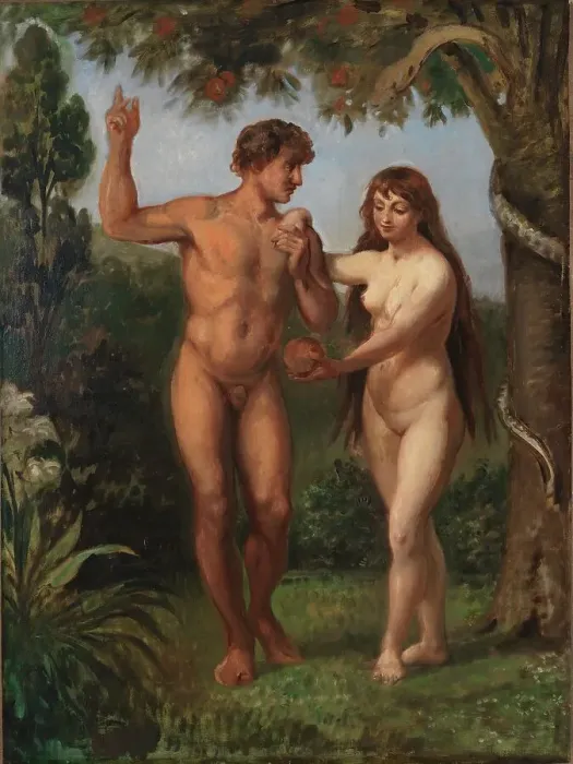 Framed Print : Eve Tempts Adam, 1825-1873. Creator: Wilhelm Marstrand Framed Print : Eve Tempts Adam, 1825-1873. Creator: Wilhelm Marstrand