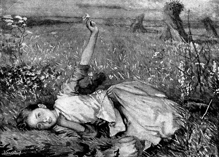 Framed Print : 'Even-Song' - by George Clausen, A.R.A. 1895. Creator: George Meisenbach Framed Print : 'Even-Song' - by George Clausen, A.R.A. 1895. Creator: George Meisenbach