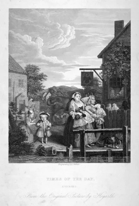 Framed Print : Evening, 1738. Artist: FF Walker Framed Print : Evening, 1738. Artist: FF Walker
