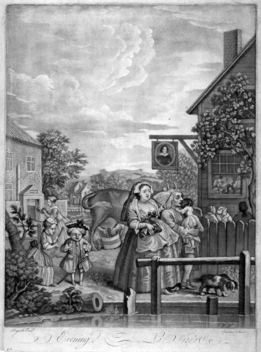 Framed Print : Evening, 1738. Artist: Spooner Framed Print : Evening, 1738. Artist: Spooner