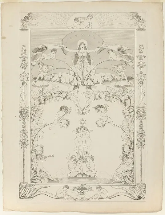 Framed Print : Evening, 1803 / 05. Creator: Phillip Otto Runge Framed Print : Evening, 1803 / 05. Creator: Phillip Otto Runge