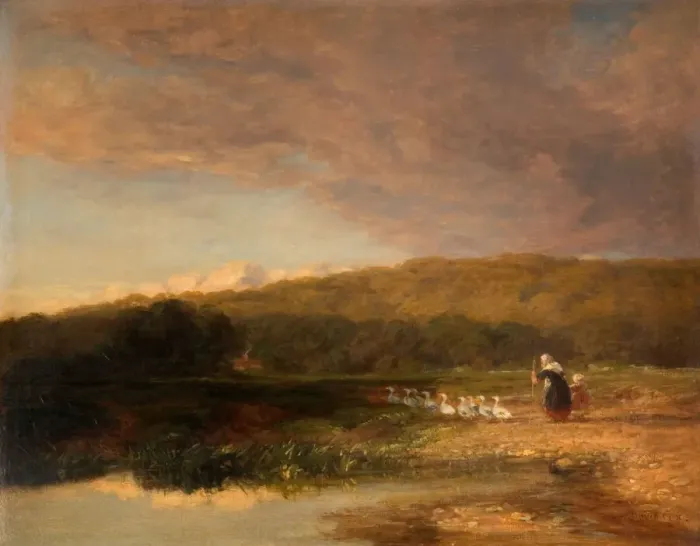 Framed Print : Evening, 1851-1853. Creator: David Cox the elder Framed Print : Evening, 1851-1853. Creator: David Cox the elder