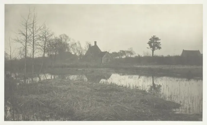Framed Print : Evening, 1886. Creator: Peter Henry Emerson Framed Print : Evening, 1886. Creator: Peter Henry Emerson