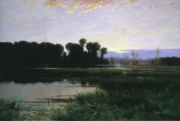Framed Print : Evening atmosphere, Started 1880, finished 1883. Creator: Johannes Martin Grimelund Framed Print : Evening atmosphere, Started 1880, finished 1883. Creator: Johannes Martin Grimelund