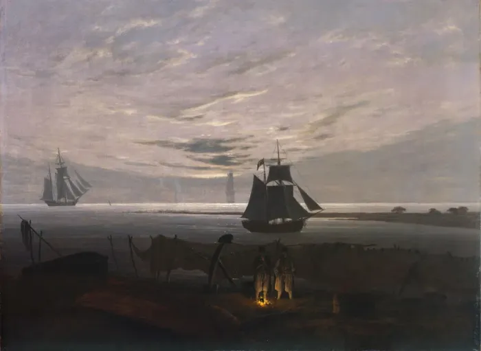 Framed Print : Evening on the Baltic Sea, 1831. Artist: Friedrich, Caspar David (1774-1840) Framed Print : Evening on the Baltic Sea, 1831. Artist: Friedrich, Caspar David (1774-1840)