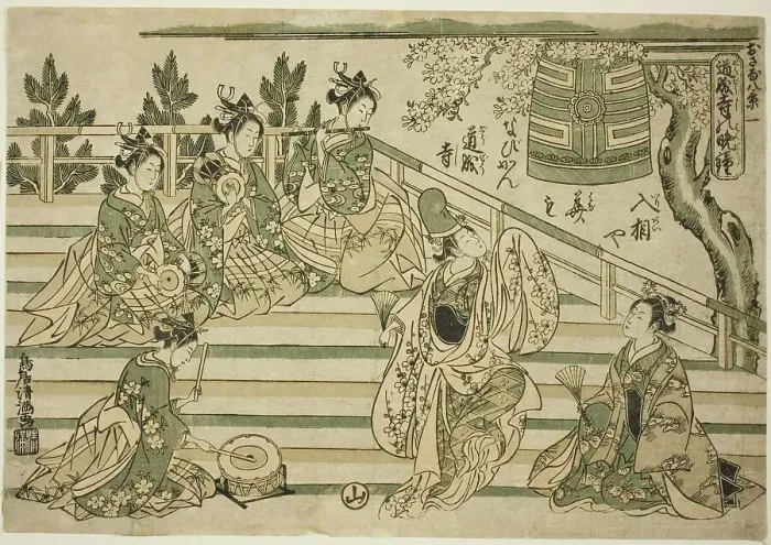 Framed Print : Evening Bell of Dojoji (Dojoji no bansho), no. 1 from the series Eight Views of Children... c1764. Creator: Torii Kiyomitsu. Evening Bell of Dojoji (Dojoji no bansho), no. 1 from the series Eight Views of Children... c1764 Framed Print : Evening Bell of Dojoji (Dojoji no bansho), no. 1 from the series Eight Views of Children... c1764. Creator: Torii Kiyomitsu. Evening Bell of Dojoji (Dojoji no bansho), no. 1 from the series Eight Views of Children... c1764