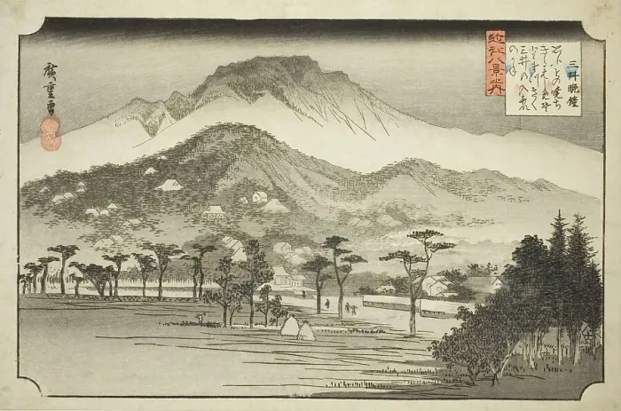 Framed Print : The Evening Bell at Miidera (Mii no bansho), from the series Eight Views in Omi... 1837 / 38. Creator: Ando Hiroshige. The Evening Bell at Miidera (Mii no bansho), from the series Eight Views in Omi... 1837 / 38. Creator: Ando Hiroshige Framed Print : The Evening Bell at Miidera (Mii no bansho), from the series Eight Views in Omi... 1837 / 38. Creator: Ando Hiroshige. The Evening Bell at Miidera (Mii no bansho), from the series Eight Views in Omi... 1837 / 38. Creator: Ando Hiroshige