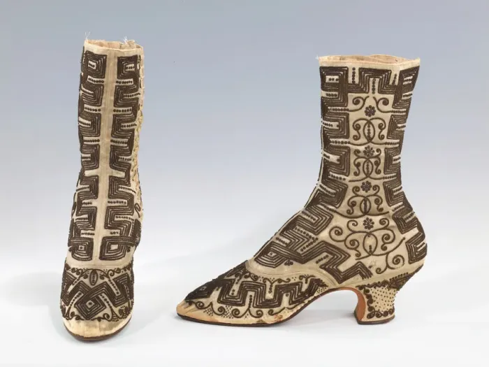 Framed Print : Evening boots, probably French, 1885-90. Creator: Unknown Framed Print : Evening boots, probably French, 1885-90. Creator: Unknown