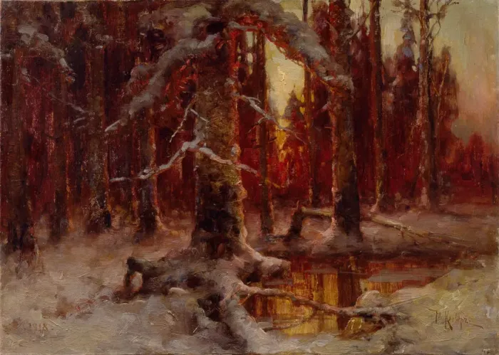 Framed Print : The Evening Is Coming, 1918. Artist: Klever, Juli Julievich (Julius), von (1850-1924) Framed Print : The Evening Is Coming, 1918. Artist: Klever, Juli Julievich (Julius), von (1850-1924)