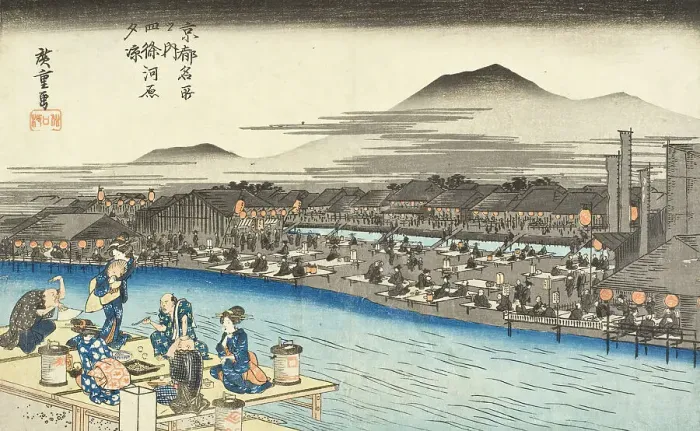 Framed Print : Evening Cool at Shijokawara, Mid-1830s. Creator: Ando Hiroshige Framed Print : Evening Cool at Shijokawara, Mid-1830s. Creator: Ando Hiroshige