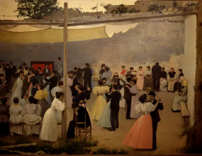 Framed Print : Evening Dance, Oil, 1896 by Ramon Casas Framed Print : Evening Dance, Oil, 1896 by Ramon Casas