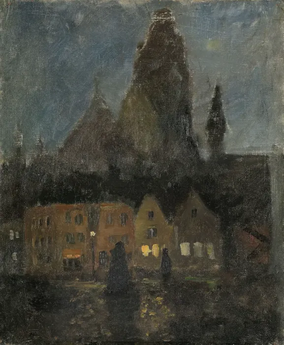 Framed Print : Evening in Dieppe, probably between 1894 and 1898. Creator: Frits Thaulow Framed Print : Evening in Dieppe, probably between 1894 and 1898. Creator: Frits Thaulow