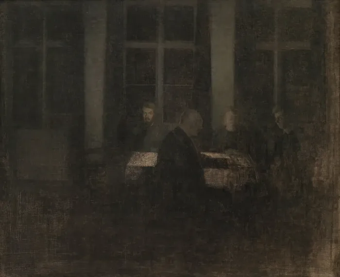 Framed Print : Evening in the Drawing Room, 1904. Creator: Vilhelm Hammershøi Framed Print : Evening in the Drawing Room, 1904. Creator: Vilhelm Hammershøi