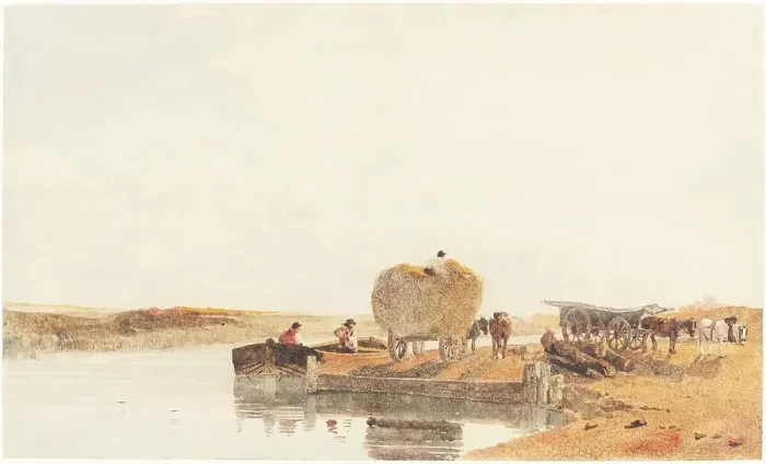 Framed Print : Evening on the Foss Dyke near Lincoln. Creator: Peter de Wint Framed Print : Evening on the Foss Dyke near Lincoln. Creator: Peter de Wint