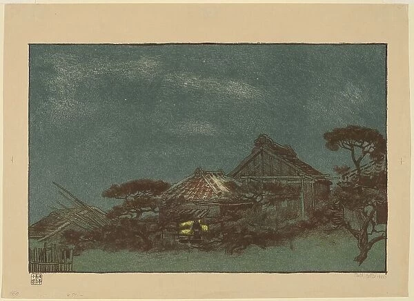 Evening in Fukagawa, 1900. Creator: Emil Orlik
