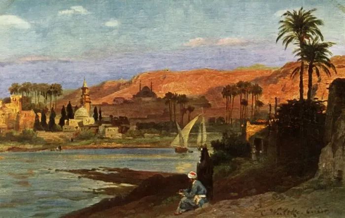 Framed Print : An evening in Giza, c1918-c1939. Creator: Unknown Framed Print : An evening in Giza, c1918-c1939. Creator: Unknown