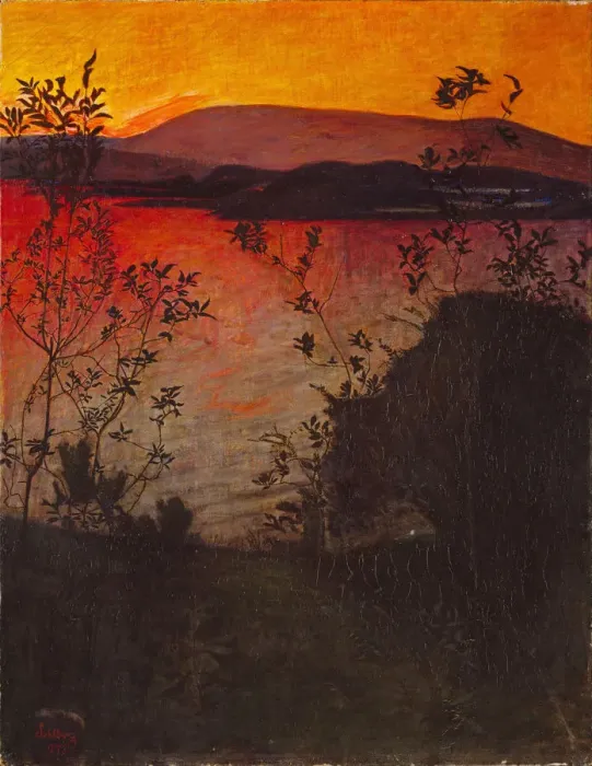 Framed Print : Evening Glow. Artist: Sohlberg, Harald (1869-1935) Framed Print : Evening Glow. Artist: Sohlberg, Harald (1869-1935)