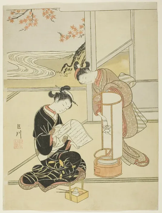 Framed Print : The Evening Glow of a Lamp (Andon no sekisho), from the series Eight Views... c. 1766. Creator: Suzuki Harunobu. The Evening Glow of a Lamp (Andon no sekisho), from the series Eight Views... c. 1766. Creator: Suzuki Harunobu Framed Print : The Evening Glow of a Lamp (Andon no sekisho), from the series Eight Views... c. 1766. Creator: Suzuki Harunobu. The Evening Glow of a Lamp (Andon no sekisho), from the series Eight Views... c. 1766. Creator: Suzuki Harunobu