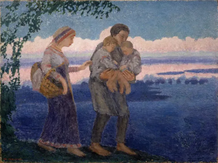 Framed Print : Evening homecoming, 1906. Artist: Yakovlev, Mikhail Nikolayevich (1880-1942) Framed Print : Evening homecoming, 1906. Artist: Yakovlev, Mikhail Nikolayevich (1880-1942)