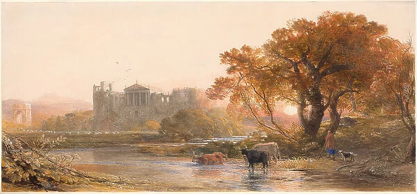 Evening in Italy—the Deserted Villa, 1845. Creator: Samuel Palmer