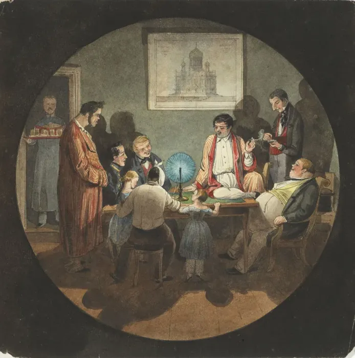 Framed Print : An Evening by Konstantin Thon, 1840s. Artist: Benois, Nikolai Leontyevich (1813-1898) Framed Print : An Evening by Konstantin Thon, 1840s. Artist: Benois, Nikolai Leontyevich (1813-1898)