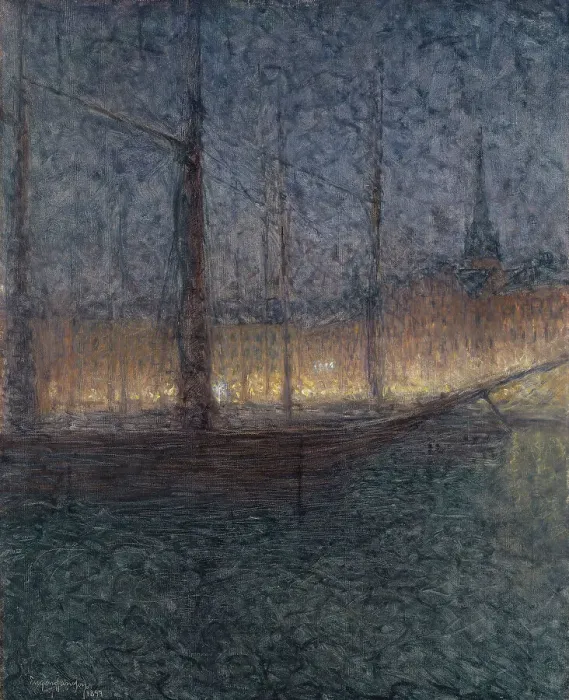 Framed Print : Evening in Kornhamnstorg, Stockholm, 1897. Creator: Eugène Jansson Framed Print : Evening in Kornhamnstorg, Stockholm, 1897. Creator: Eugène Jansson