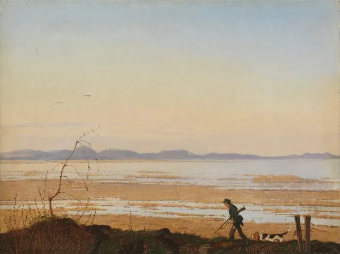Framed Print : An Evening beside Lake Arreso, ca. 1837. Creator: Johan Thomas Lundbye