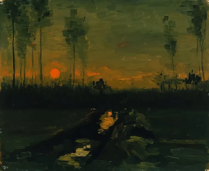 Framed Print : Evening Landscape, 1885. Creator: Vincent van Gogh Framed Print : Evening Landscape, 1885. Creator: Vincent van Gogh