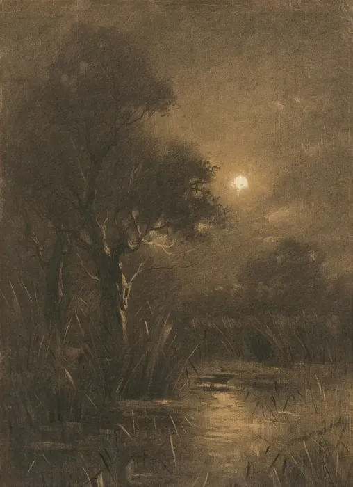 Framed Print : Evening landscape, 1892. Creator: Ladislav Mednyanszky