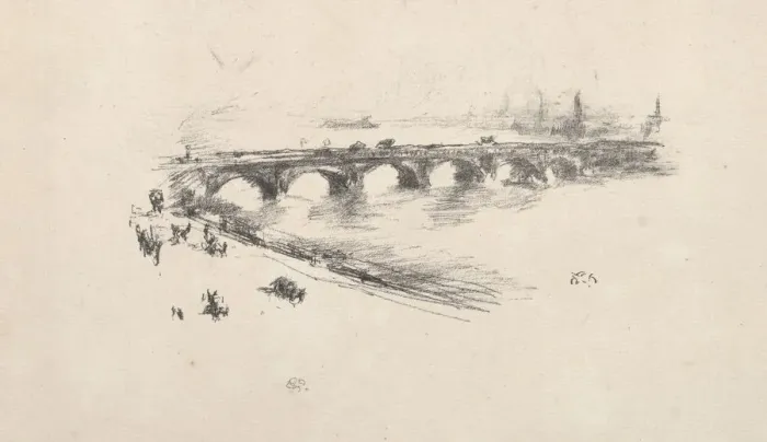 Framed Print : Evening, Little Waterloo Bridge, 1896. Creator: James McNeill Whistler (American, 1834-1903) Framed Print : Evening, Little Waterloo Bridge, 1896. Creator: James McNeill Whistler (American, 1834-1903)