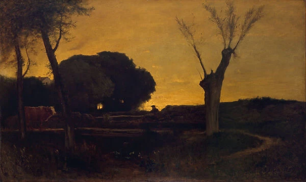 Evening at Medfield, Massachusetts, 1875. Creator: George Inness