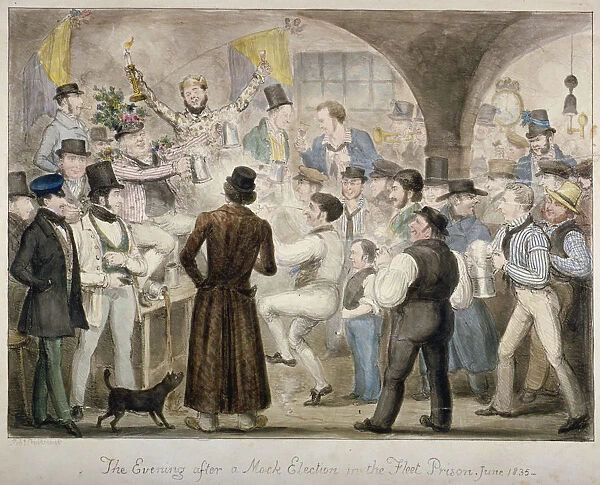 The evening after a mock election in the Fleet Prison, June 1835