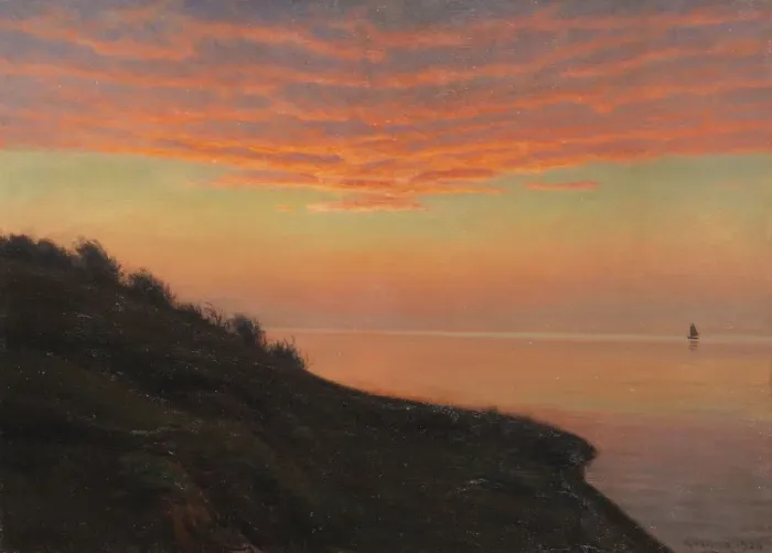 Framed Print : Evening mood on the Danish coast, 1920. Creator: Wang, Albert Edvard (1864-1930) Framed Print : Evening mood on the Danish coast, 1920. Creator: Wang, Albert Edvard (1864-1930)