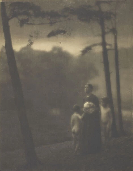 Evening—Mother and Boys, 1905. Creator: Clarence H White