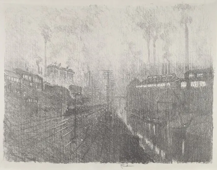 Framed Print : Evening in the Munitions Country, 1916. Creator: Joseph Pennell Framed Print : Evening in the Munitions Country, 1916. Creator: Joseph Pennell