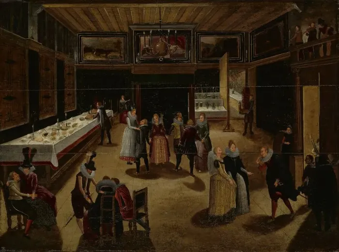 Framed Print : Evening Party, 1600-1620. Creator: Unknown Framed Print : Evening Party, 1600-1620. Creator: Unknown