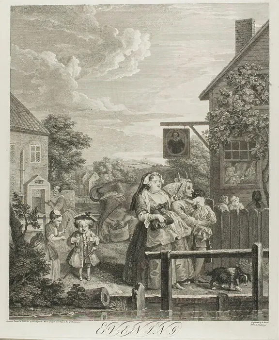 Framed Print : Evening, plate three from The Four Times of the Day, May 1738. Creator: Bernard Baron Framed Print : Evening, plate three from The Four Times of the Day, May 1738. Creator: Bernard Baron
