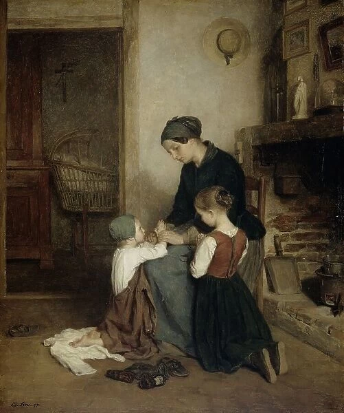 The Evening Prayer, 1857. Creator: Pierre Edouard Frere