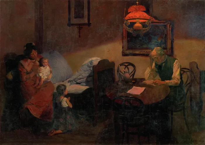 Framed Print : Evening Prayer, 1910-1911. Creator: Gustav Mally Framed Print : Evening Prayer, 1910-1911. Creator: Gustav Mally
