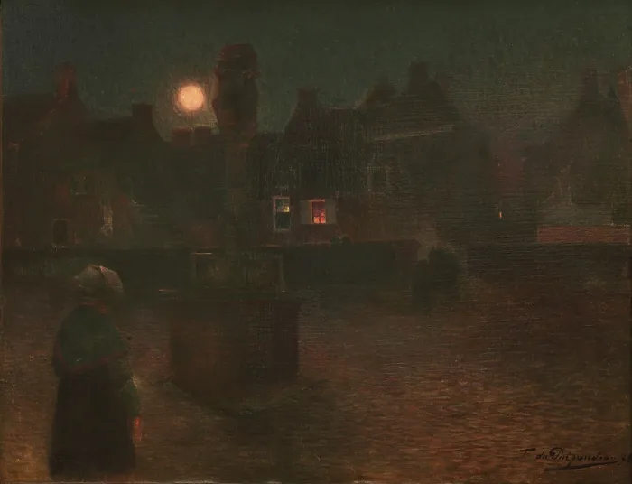 Framed Print : Evening Prayer (Le calvaire de Rochefort-en-Terre), 1896. Creator: Du Puigaudeau, Ferdinand (1864-1930) Framed Print : Evening Prayer (Le calvaire de Rochefort-en-Terre), 1896. Creator: Du Puigaudeau, Ferdinand (1864-1930)