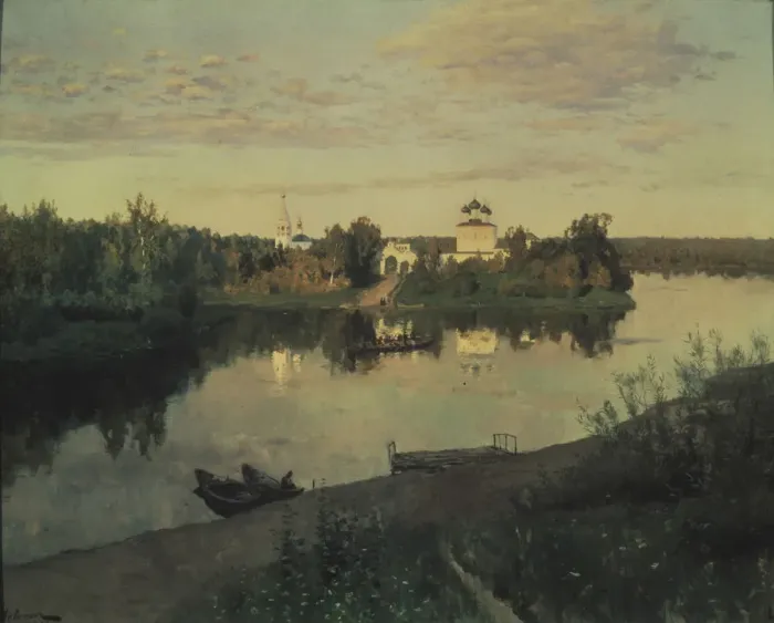 Framed Print : The Evening Ringing, 1892. Artist: Levitan, Isaak Ilyich (1860-1900) Framed Print : The Evening Ringing, 1892. Artist: Levitan, Isaak Ilyich (1860-1900)
